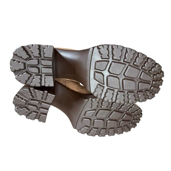 NEW Steve Madden Brown Suede Tall Platform Block Heel Boots sz 11 - Picture 12 of 14